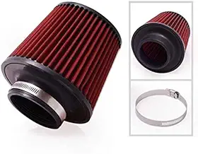 Filtro de Ar Cônico Esportivo 3" Fluxo Simples Epman - Preto e Vermelho