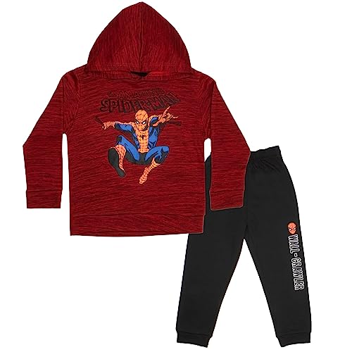 Image of Marvel Avengers Spider-Man Black Panther Miles Morales Boys 2-Piece Fleece Sets, Fleece Hoodie and Pants Bundle Set for Boys