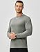 JMIERR Mens Shirts 2025 Casual Crewneck Muscle Slim Fitted Workout Gym Athletic T-Shirts Fall Fashion Long Sleeve Shirt for Men, US40(M), Grey
