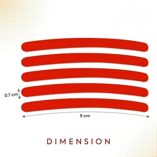 Image of IPICKSTORE Reflective Car Wheel Hub Stickers - Luminous Tire Rim Stripes for Safety & Decoration - Reflective Wheel Rim Stickers Night Reflective Tape -Universal Fit for Cars (RED - 20 Pcs)