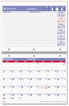 At a Glance PM170-28 At-a-glance Monthly Wirebound Calendar - Monthly - 11 X 8.5 - January Till December - 1 Month Per 1 Pages - Paper - White