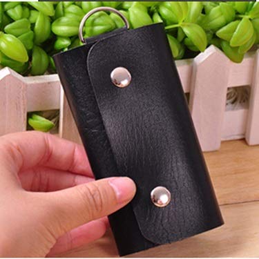 WLEEDDD New Women Men Key Holders Keys Organizer 5 Colors Fashion Solid Key Wallets Key Pouch Car Keychain Housekeeper W015 Black