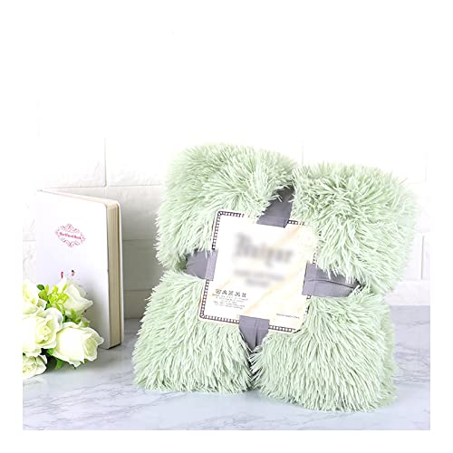 毛布 ダブル あったか 厚手 ブランケット 敷きパッド 冷房対策 掛け毛布 秋冬 軽量 大判 冬に暖か ひざ掛け ふわふわ 毛足の長いシャギー ソファカバー 防寒毛布 洗濯OK 80*120cm グリーン