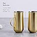 VonShef Set of 2 Gold Mugs with Handle – Ideal for Hot & Cold Drinks, Inc. Latte, Cappuccino & Americano or Cold Brew Coffee, Cocktails & Beer – Perfect Birthday or Housewarming Gift