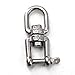 Flomore M8 Jaw and Eye Swivel Shackle 304 Stainless Steel Boat Anchor Chain Connectors (Pack of 2)
