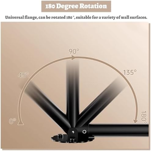 Retractable Angled Wall Closet Rod Support Bracket - Adjustable Corner Shower Curtain Rod, Cut to Length for Bathroom Privacy, Black (75-115cm / 29"-45")