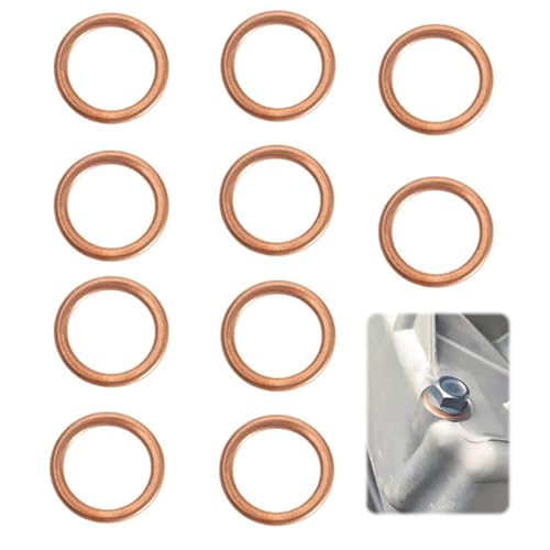 GIONAR 10Pcs Joint Vidange Voiture pour Citroën Peugeot Renault Opel MINI Dacia, Joint Bouchon Vidange 7703062062 11137546275 16430 31338 7546275 4404724,...