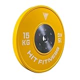 olympic bumper plate dimensions Salto minimo Hit Fitness Olympic Competition Bumper Plate  15 kg, Plates Unisex-Adulto, Grigio, 450mm Diameter