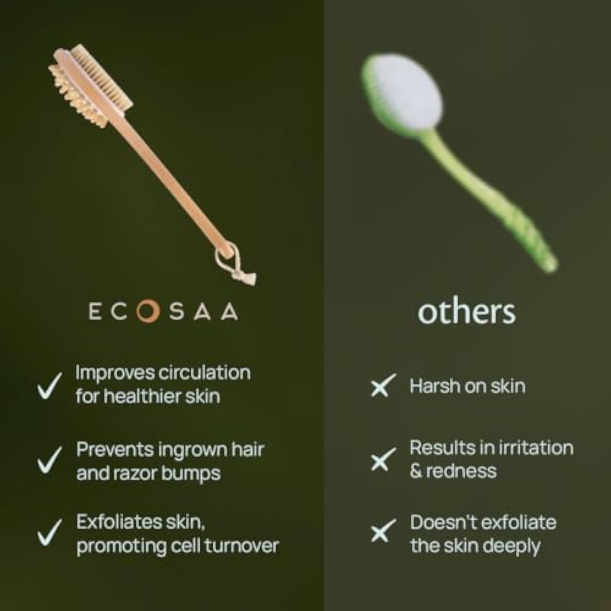 Double Side Wooden Bath Brush with Soft Natural Bristles