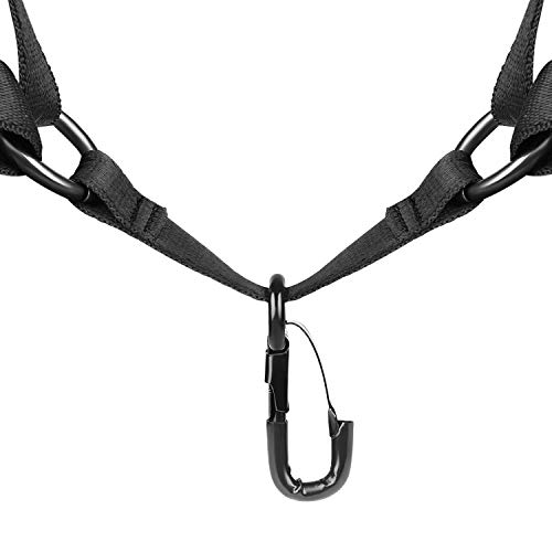 Flexzion Professional Saxophone Shoulder Strap W/Adjustable Chest Harness Design, Soft Padded Sax Holder W/Swivel Metal Hook, Musical Instrument Accessory For Alto Tenor Soprano Baritone Sax, Black #TOP5