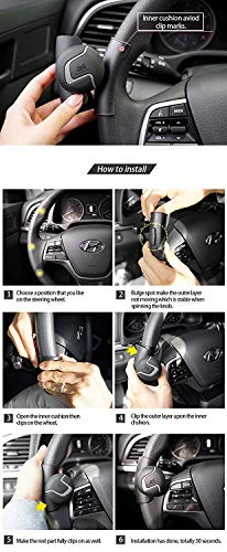 Steering Wheel Spinner Knob, Steering Wheel Accessories Suicide Spinner Knob with Covers for Car Vehicle (Mini Carbon Art) - Thumbnail 6