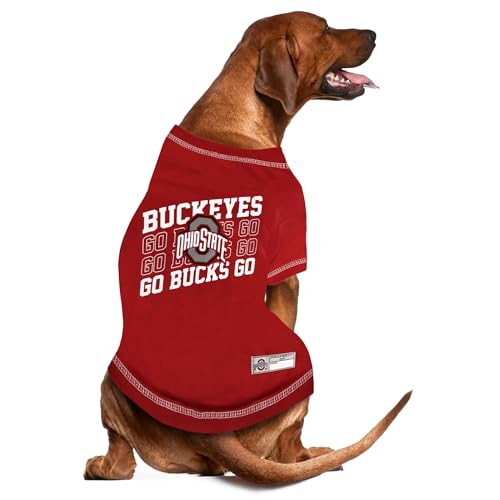 Pets First NCAA Ohio State Buckeyes Graphic Dog Tshirt, Licensed Sporty Dog Shirt with Team Name and Logo, Cool Puppy Shirt, Size Medium by Pets First - Used condition - Image 2