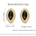 RAUCHBE Big Chunky Golden Earrings for Women Vintage Black Oval Earrings Onyx Statement Earrings Trendy Jewelry