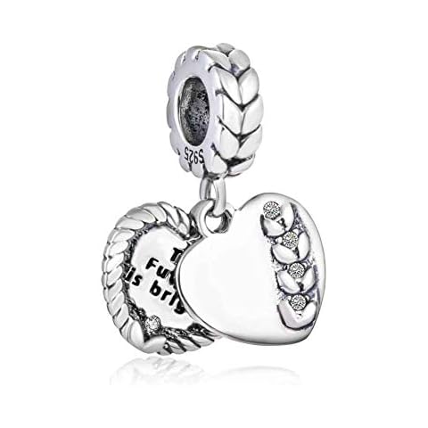 Love Heart Charm Pendant Bead 925 Sterling Silver the Future is Bright Charms Dangle Fits European Bracelets Charm Fashion Jewelry Cover