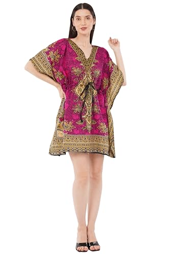 Divine threads Women’s Short Kimono Tunic Kaftan Plus Size Dashiki Caftan Summer Beach Wear3