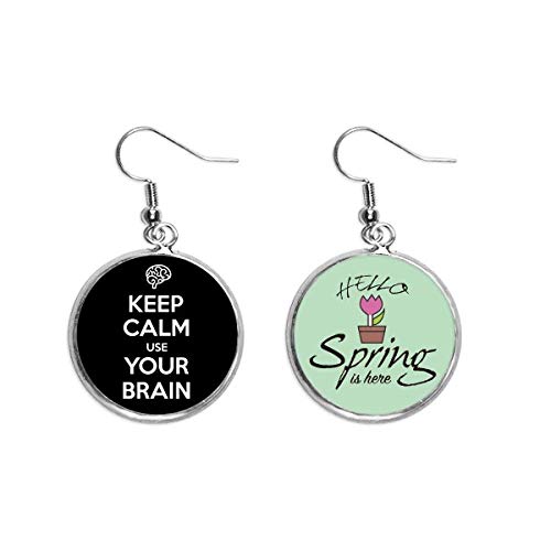 Pendientes de primavera con colgante decorativo y detalles de joyería negra
