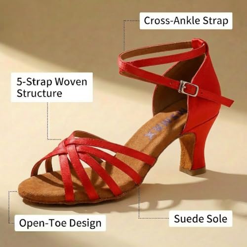 Image of MSMAX Women's Practice Ballroom Dancing Shoes Indoor Performance Latin Dance Shoes for Woman