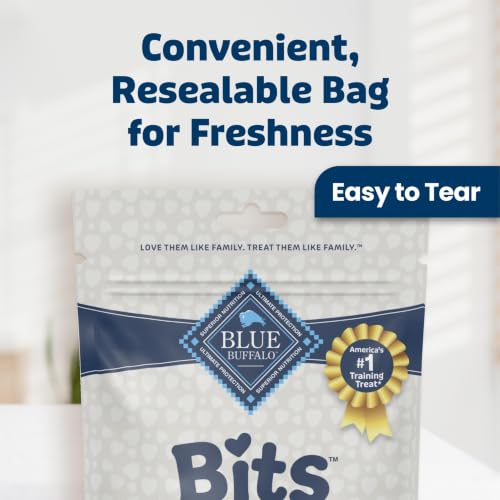 Blue Buffalo Bits Beef Soft & Chewy Dog Treats, Bite-Sized for Training, Made with Real Beef & Enhanced with DHA, Heart-Shaped Dog Treats, Made in the USA with Natural Ingredients, 19 oz.