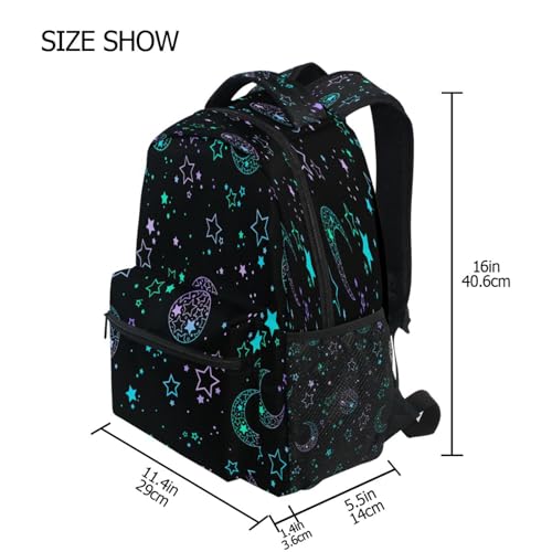 Backpack School Bookbag Travel Bag Star Moon Sun for Girls Boys Teen4