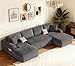 DURASPACE 126.2'' Modular Sectional Sofa, Convertible U Shaped Cloud Couch with Memory Foam, Corduroy Boneless Sectional Couches for Living Room, No Assembly Required (Gray)