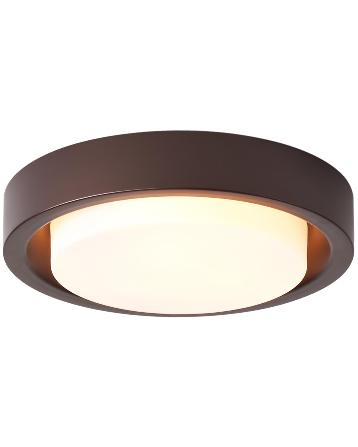 MIAOMEIO 16 Inch Flush Mount Ceiling Light,3-Lights Oil Rubbed Bronze Finish with Frosted Glass Shade,Round Ceiling Light Fixture for Bedroom