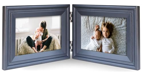 JD Concept Double 4x6 Horizontal Picture Frame, Black Decorative Wood Frame