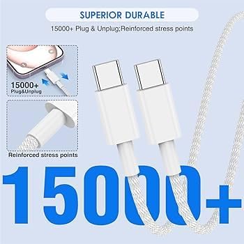 Image of Original 20w Charger USB-C to C Nylon Braided Cable Compatible with iPhone 15 /15 Pro / 15 Pro Max / 15 Plus AD-CHARGER-165
