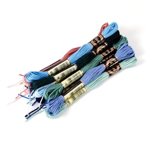 Image of FASHEWELRY 105 Yards Crewel Cross Stitch Floss for Jewelry Making, 1mm Polyester Embroidery Floss Thread Embroidery Thread Bulk for Bracelet Knitting Stitch Supply (Rainbow)