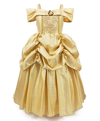 Image of TYHTYM Belle Costumes Dress Up Party Girls Princess Cosplay Halloween Kids Ball Gown 2-13Years