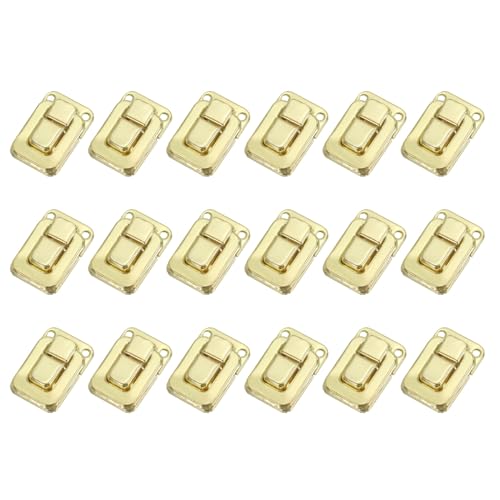 Image of PATIKIL Toggle Catch Lock 1.6 inch x 1.1 inch, 18 Pack Metal Buckle Hasp Lock Latch Clasp for Jewelry Box Wooden Case Decoration, Light Gold