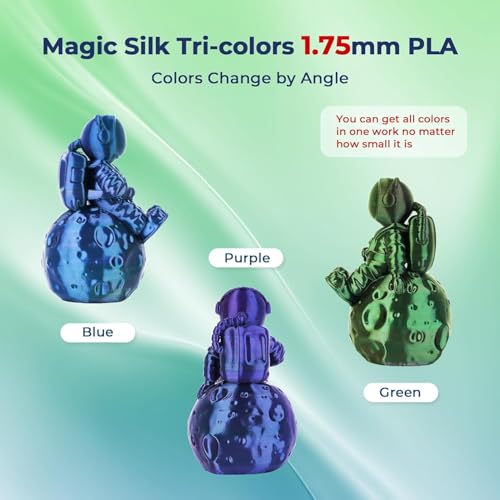 Image of FiLAMONT PLA Silk Filament 1.75mm, 3D Printer Filament, Shiny Silk 1.75 PLA Filament, 1kg(2.2Lbs) /Spool (Silk Blue Purple Orange)
