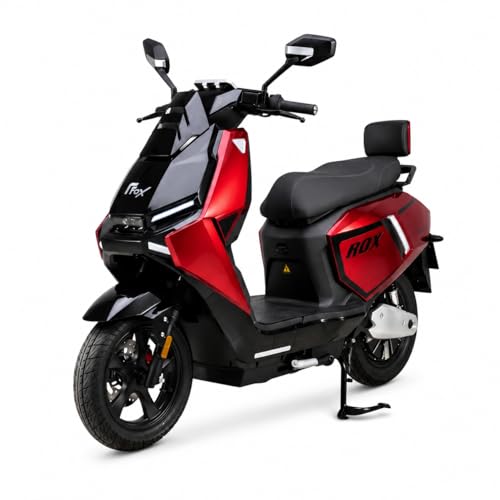 Image of EOX ROX Electric Scooter for Adults | 48V Removable Lithium Battery | 50-60 km Long-Range Ride | Lightweight Non-RTO E-Scooter (Sports RED)