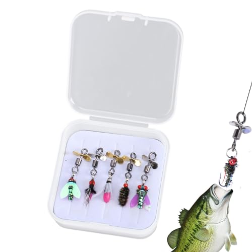Esche da pesca, kit esche da pesca | Esche da pesca in acqua salata in metallo Robusta esca per pesca a mosca,Kit di attrezzatura da pesca con esche rigide versatili per trote, spigole, salmoni, carpe