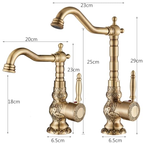 Robinet en laiton antique grand modèle pour évier rétro chic