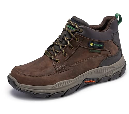 Image of Skechers Men's John Deere: Respected - Landin Waterproof Mid Top Leather Lace Up Boots