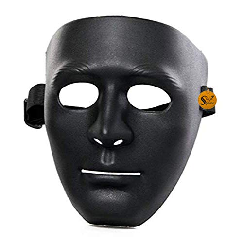Sage Square Stoneman Vendetta Comic FACE MASK Anonymous VIP Edition Cosplay V for Vendetta (Black) (Pack of 2)