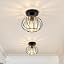 Black Ceiling Lamp Round Set of 2