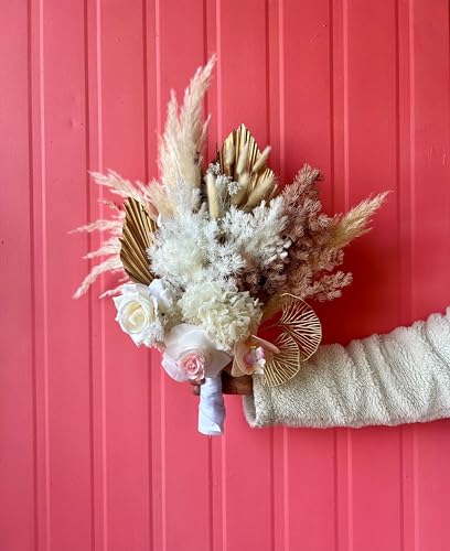 Bouquet de fleurs séchées boho pour décoration de table salon rustique - 4