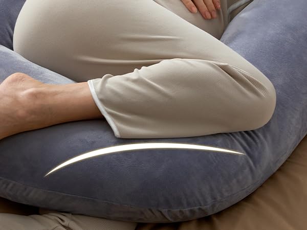 Momcozy Pregnant Pillow with Soft Gery Cover for Pregnant Woman