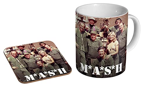 M*A*S*H TV-Besetzung – Keramik-Kaffeetasse + Untersetzer Geschenkset F