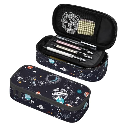 Image of Galaxy Pencil Case Aesthetic Large Capacity Pen Pouch | Storage Bag with Compartments for Travel School Office Organizer