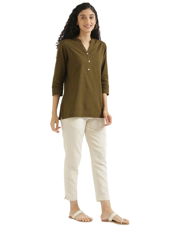 Image of SAADAA Women's Cotton Kurta Pant Set - | Soft, Breathable Fabric | Comfortable Daily Ethnic Wear