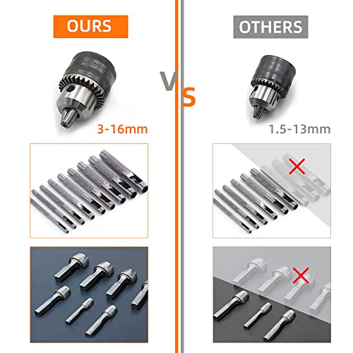 Yvokern Leather Punch Hole Tool Hand Press Puncher Manual Stamping Machine For Punching Leather Holes With 3-16Mm Chuck And Half-Round Punch Kit Get Your Craft Work Slient (Yvk-16S-Pp-Ck2) #TOP4