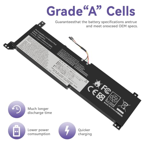 Image of L20C2PF0 L20M2PF0 Laptop Battery Replacement for Lenovo IdeaPad 3-14ADA6 3-14ALC6 3-14ITL6 3-14ABA7 3-15ADA6 3-15ITL6 3-15ALC6 3-17ALC6 3-17ITL6 V14 V15 V17 G2-ALC G3-ABA Series L20L2PF0 38Wh
