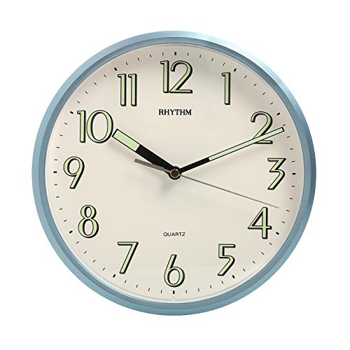 Image of Rhythm Glow In The Dark Analog Wall Clock[24.0X24.0X4.5Cm]