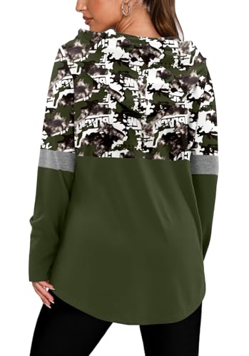 BETTE BOUTIK Womens Quarter Zip Tunic Hoodies Pullover Long Hooded Sweatshirts S-3XL
