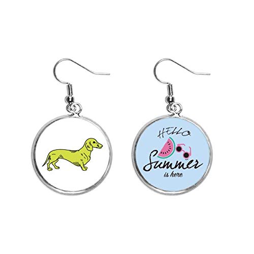 Pendientes de sandía y perro amarillo ideales para looks de playa y terrazas