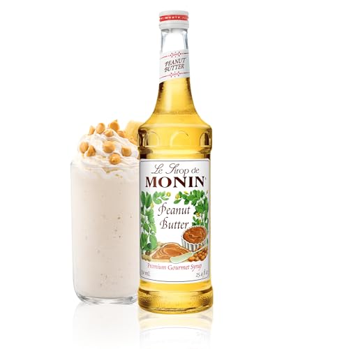 Monin - Peanut Butter Syrup, Creamy Peanut Flavor, Great for Shakes, Smoothies, and Desserts, Non-GMO, Gluten-Free (750 ml)