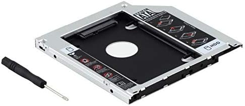 2nd HDD SSD Hard Drive Caddy Tray Replacement for MacBook Pro 13/15/17 inch A1278 A1286 A1297 2008 2009 2010 2011 2012 Internal Laptop CD/DVD-ROM Optical SuperDrive Adapter to 2.5 Inch 9.5MM