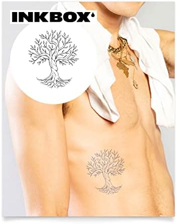 Inkbox Temporary Tattoos, Semi-Permanent Tattoo, One Premium Easy Long Lasting, Water-Resistant Temp Tattoo with For Now Ink - Lasts 1-2 Weeks, Tree of Life, 4 x 4 in